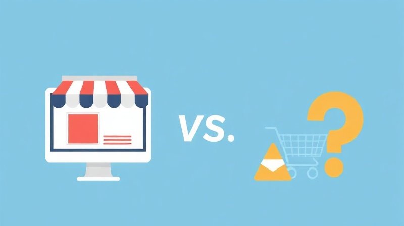 ทำเว็บขายของ: ภาพประกอบเปรียบเทียบ E-commerce vs. สร้างเอง